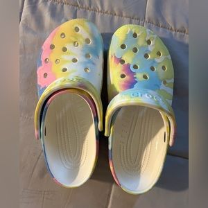 Tye dye crocs